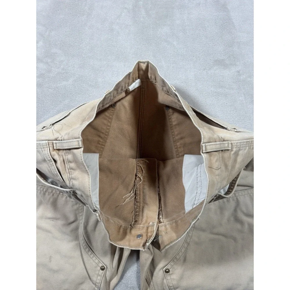 Vintage Carhartt B01 BRN Double Knee Pants Size 32x29 Fade Distress MADE IN USA